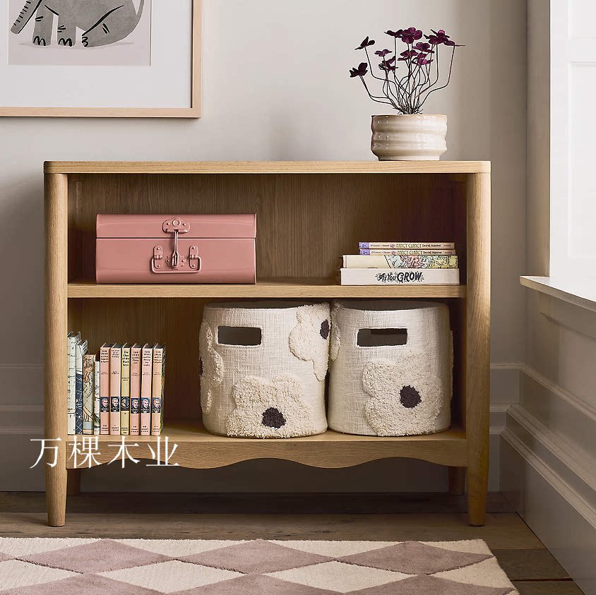 定制美式实木客厅陈列柜简约多功能儿童书柜书架组合门厅收纳矮柜