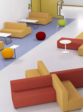 办公室接待沙发简约现代银行大厅售楼部会客接待创意休息沙发组合