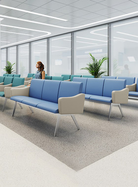 简约现代医院诊所体检中心候诊椅休闲三人排椅办公公司等候区沙发