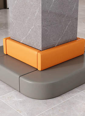 卡座会客洽谈售楼处拼接沙发接待室休息区异形拼接长条围柱子沙发