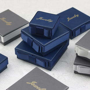 蝴蝶结首饰纸盒戒指耳饰项链吊坠手镯饰品礼品包装收纳盒定做logo