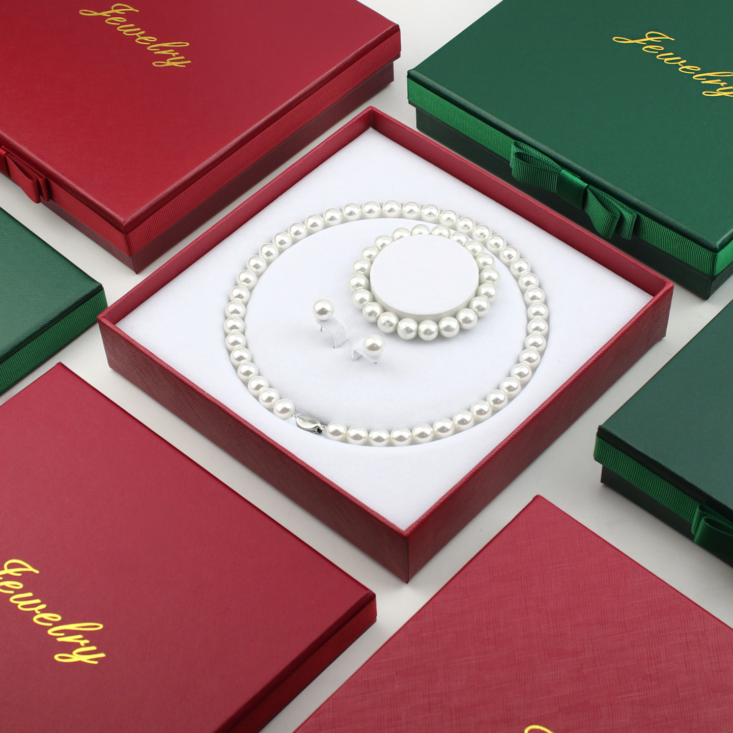 蝴蝶结珍珠项链大盒子珠宝首饰套装礼盒母亲节情人节送妈妈礼品盒