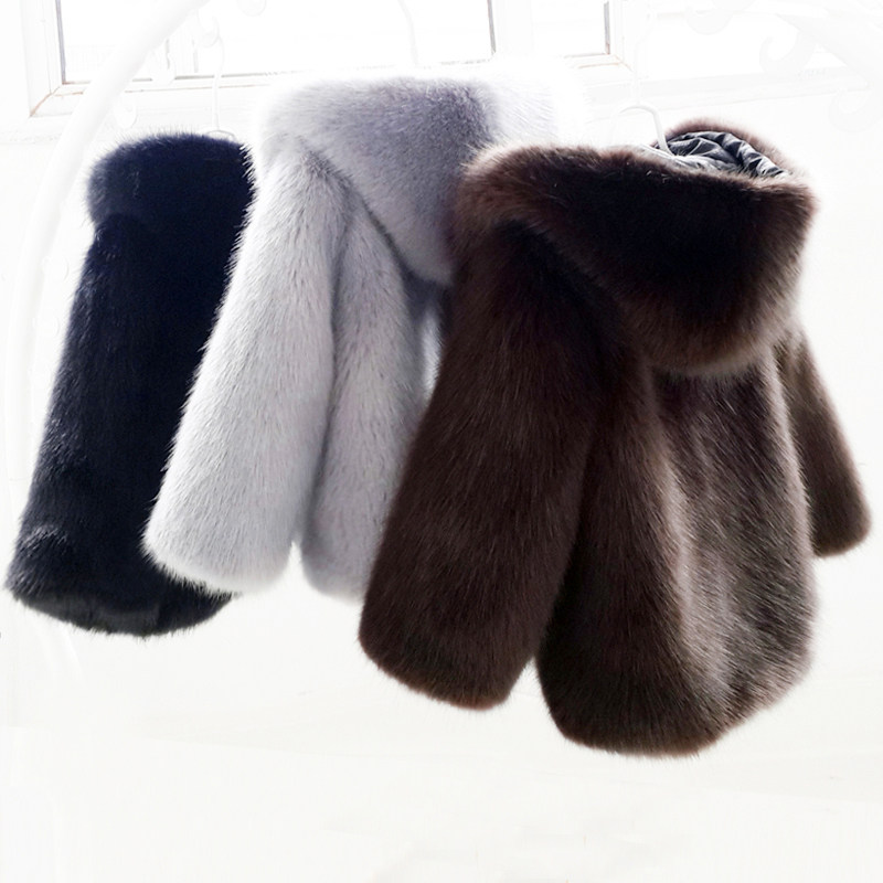 大童宝宝棉袄短款外套加厚仿皮草