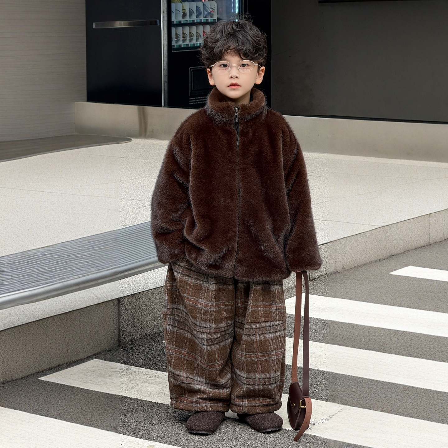 儿童加厚保暖皮草外套