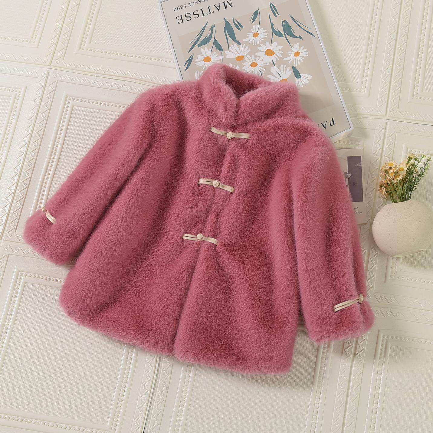 女童冬装新款洋气棉服宝宝仿水貂绒外套国风女孩保暖新中式过年服,童装/婴儿装/亲子装,皮草/仿皮草,淘宝优惠券,粉丝福利购,淘宝优惠卷