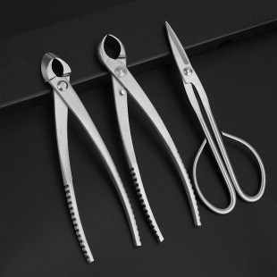 现货全不锈钢加厚园林盘景造型工艺剪刀修枝剪花卉叶芽球节剪刀