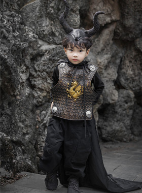 男孩子万圣节服装cos牛魔王8牛角大王装扮男童铠甲装7战士服古风6