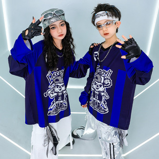 少兒元 旦 hiphop女童酷帥潮裝 街舞兒童潮服男童嘻哈小熊套裝