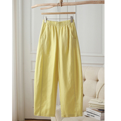 香蕉镰刀宽松休闲裤 南油高货天丝亚麻弯刀阔腿九分裤 女夏25新款