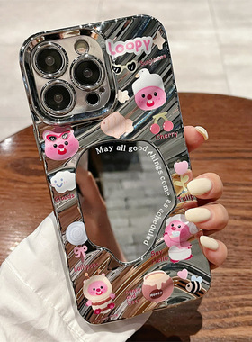 适用于适用iphone16可爱海狸手机壳15pro/16pror手机壳14plus/15plus新苹果17/17promax保护壳苹果13手机壳