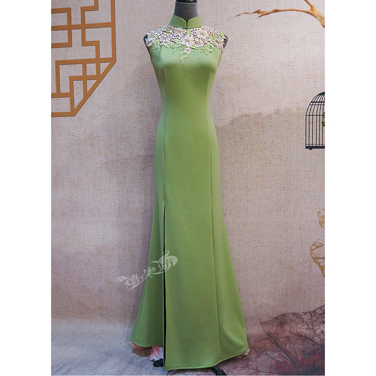 喜朵坊名媛熺暧时尚新款包臀连衣裙礼服创意改良蕾丝刺绣旗袍限量