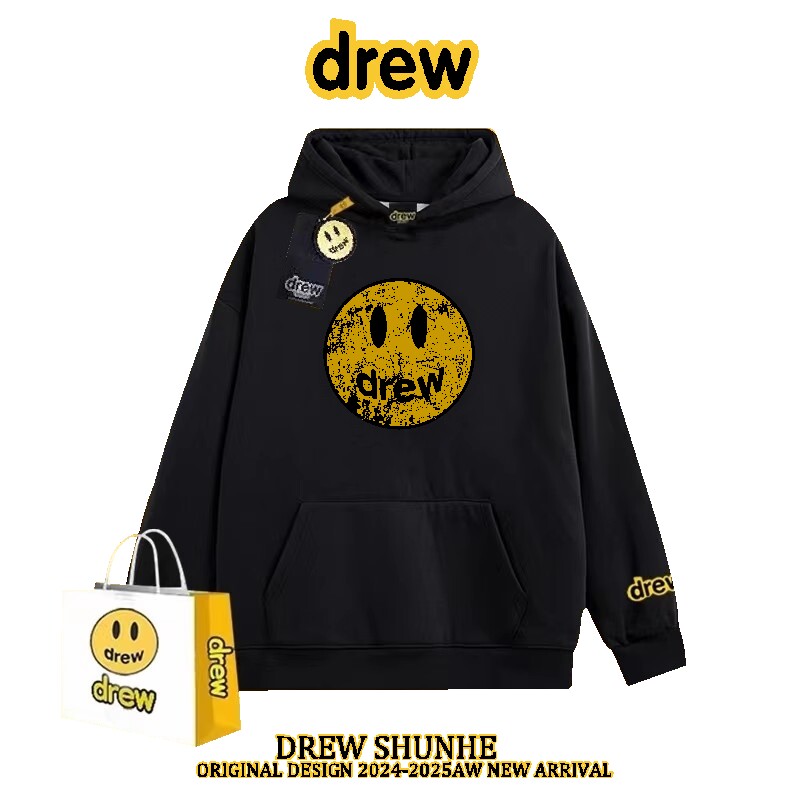 美式drew加绒保暖连帽衫外套图片