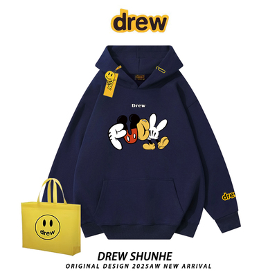 drew潮牌卡通米奇字母连帽卫衣