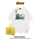 Drew美式 宽松纯棉休闲百搭打底衫 潮牌卡通印花短袖 T恤男女情侣装
