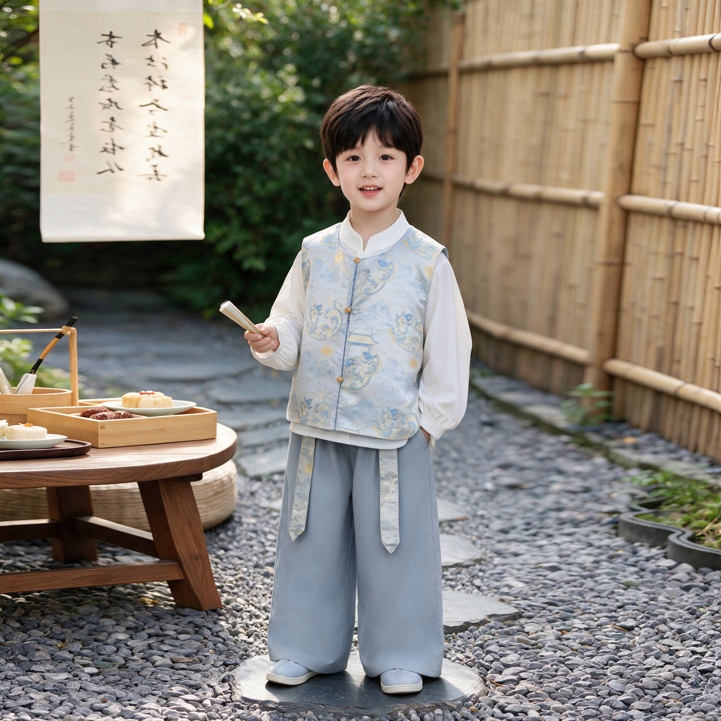 男童汉服套装国风儿童秋装唐装新中式男宝宝古装中小童秋季演出服