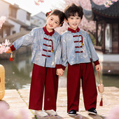 民族演出服装 汉服男女童古风套装 幼儿园春秋款 新中式 儿童国风唐装