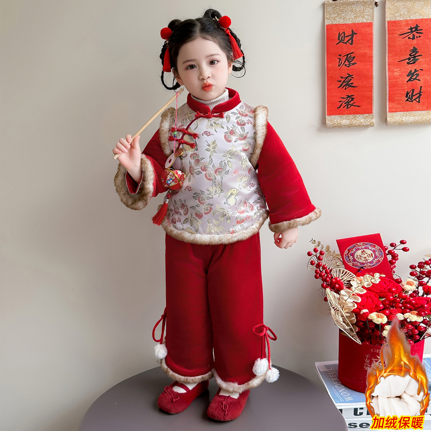 女童拜年服冬季2025新款儿童