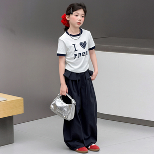 超好看女童工装裤夏装2026新款儿童潮酷穿搭女孩大童薄款裤子套装