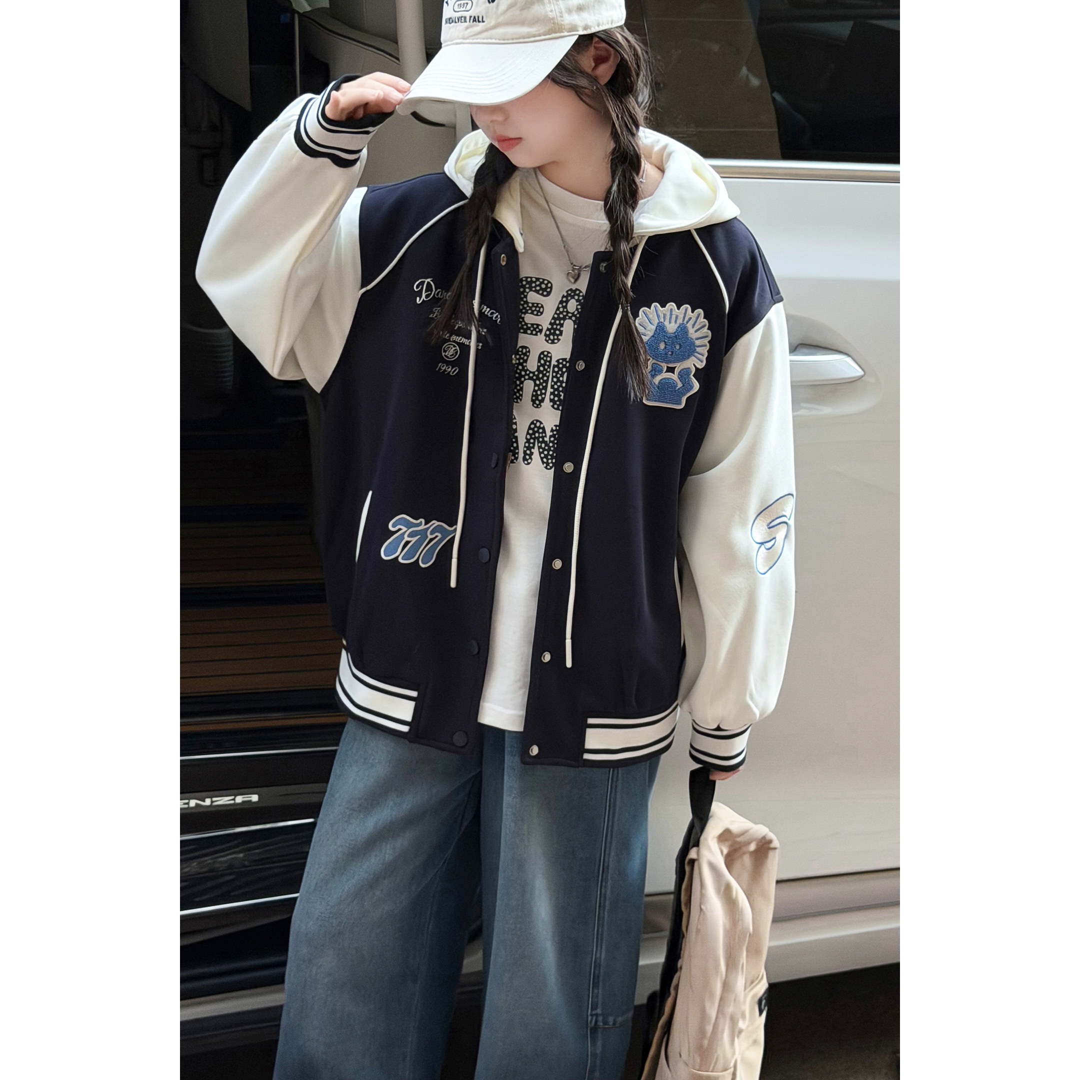 韩系女童毛巾绣棒球服外套秋装新款2026儿童休闲外套中大童上衣潮