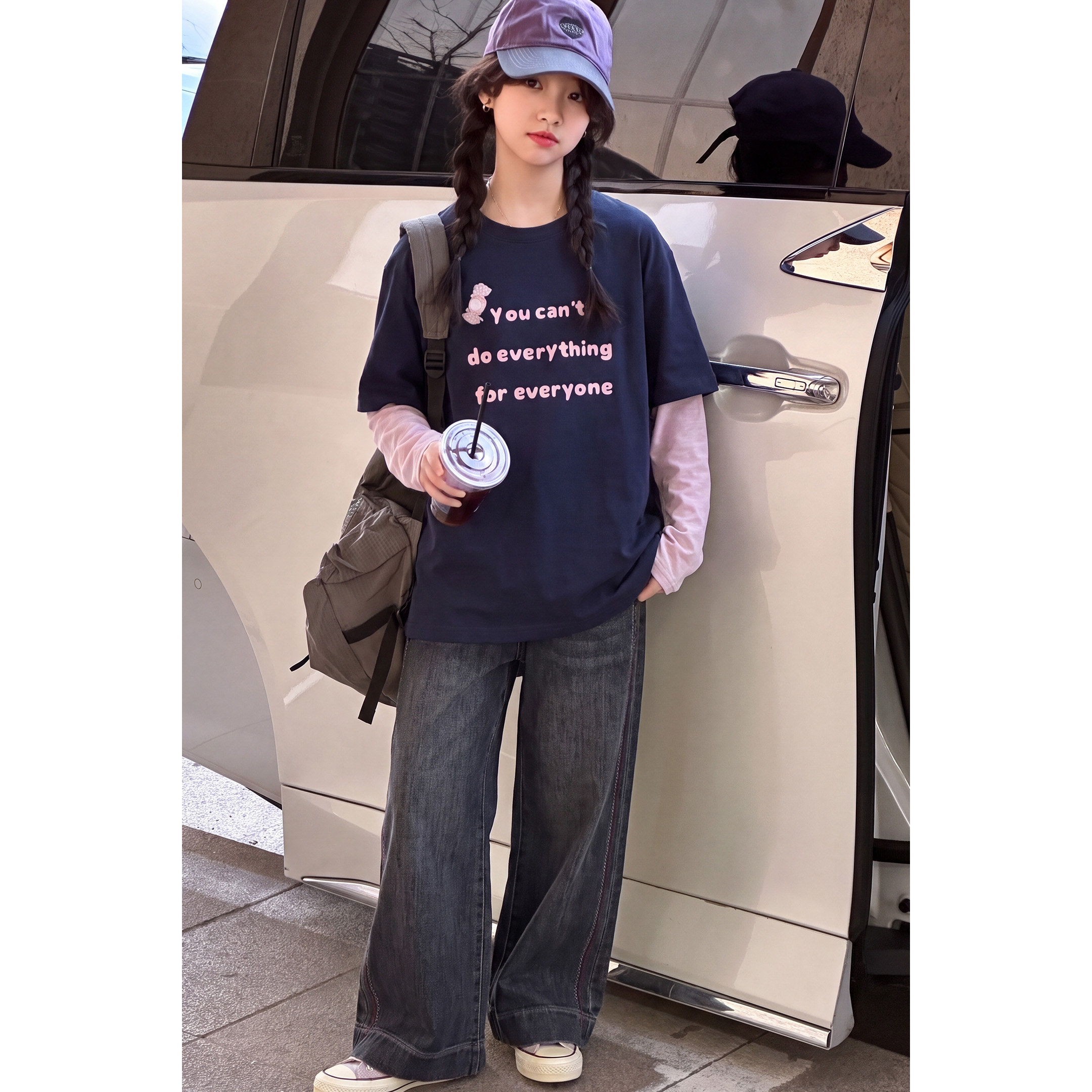 女童秋装套装女大童洋气时髦假两件卫衣儿童春秋款休闲运动卫裤潮