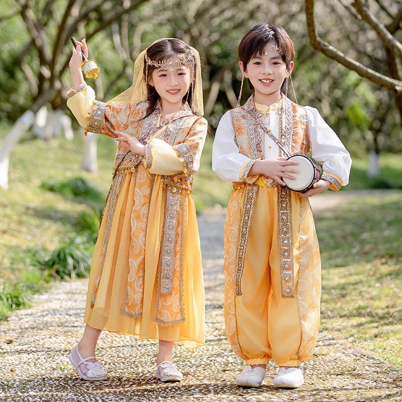 儿童舞蹈服印度舞泰国肚皮舞男女孩西域风少数民族超仙六一表演服
