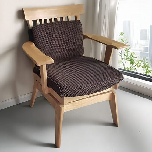 出口日本实木转椅餐椅沙发椅官帽椅原木色扶手靠背椅创意休闲椅 - 封面