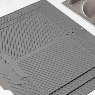 亚马逊热销硅胶沥水垫隔热垫厨房餐垫杯子餐具晾干斜纹滤水垫