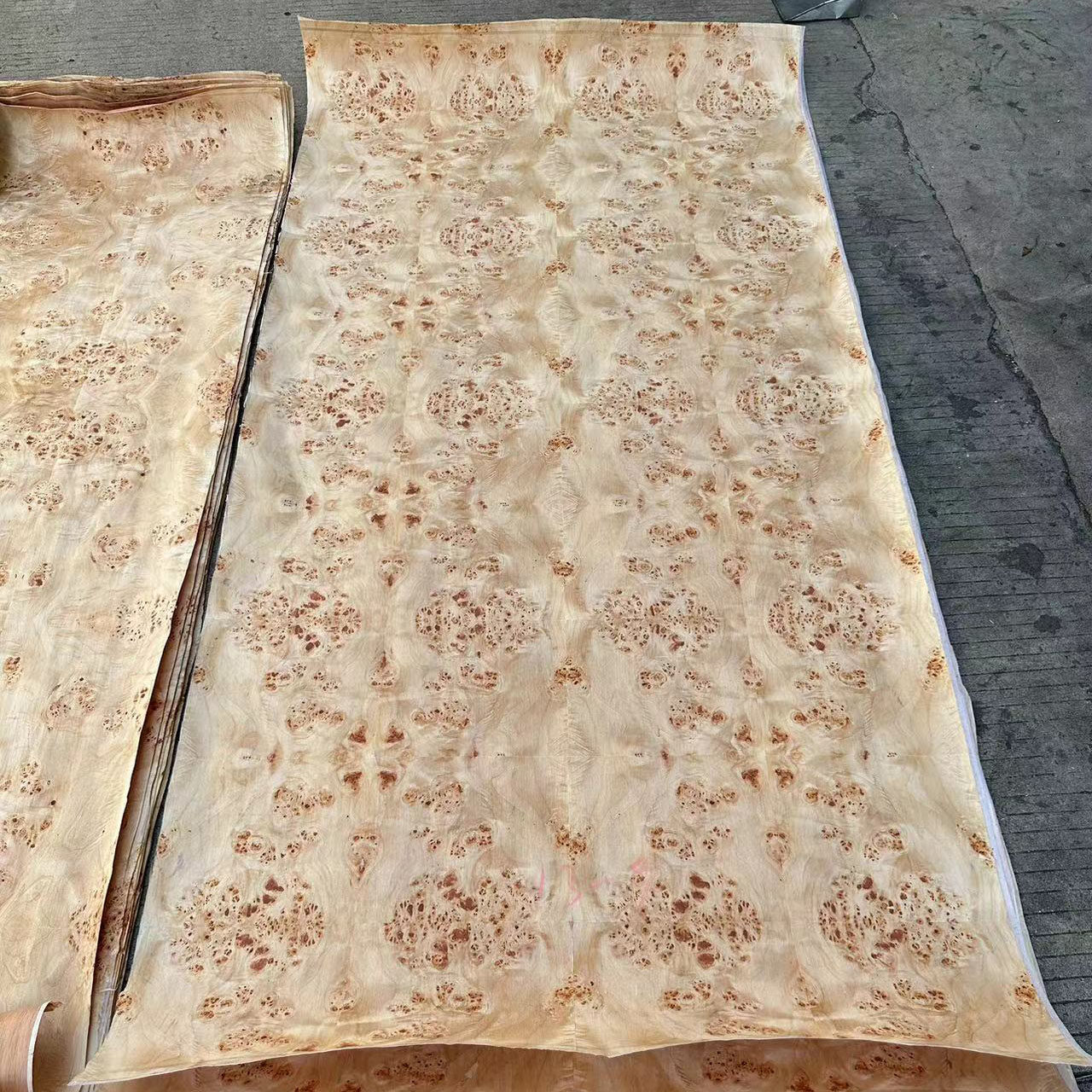 天然白杨树瘤木皮饰面板贴皮1.25米宽衣橱柜子桌门音箱实木皮贴皮