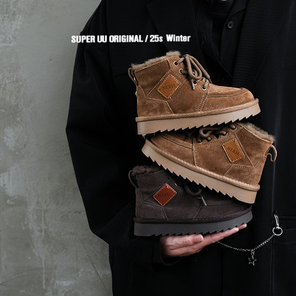 冬季新款英伦风儿童童鞋加绒保暖男童雪地靴室外防滑男童宝宝鞋