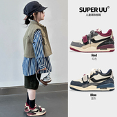 新款 低帮儿童板鞋 防滑减震气垫真皮男童运动鞋 春季 休闲女童鞋 子