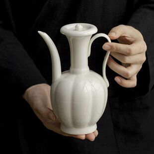 仿宋定窑白陶瓷宋式执壶点茶壶茶盏温酒壶功夫茶具家用品茗绿茶壶