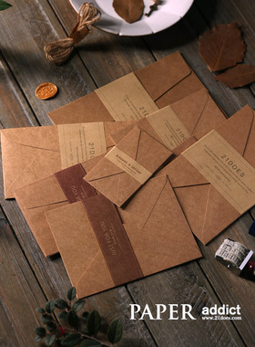 21DOES 牛皮信封 复古简约经典无印A5 A6信筒 明信片贺卡相片收纳