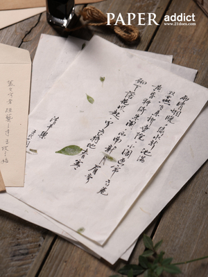 21DOES 植物信纸 古风信封手工花草宣纸红花 茶叶 秀丽笔书法练字