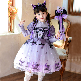 女童公主裙2025冬装新款裙子儿童女孩生日女宝冬裙库洛米连衣裙