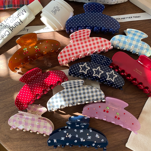 【面包蟹】复古少女emijay醋酸抓夹小众设计质感盘发鲨鱼夹发夹女