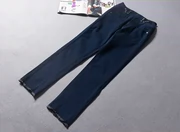 2019 mới quai đeo chéo thoải mái co giãn cao eo thô quần jeans xuân hè 0,34 - Quần jean