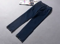 2019 mới quai đeo chéo thoải mái co giãn cao eo thô quần jeans xuân hè 0,34 - Quần jean quần jean rách hàn quốc