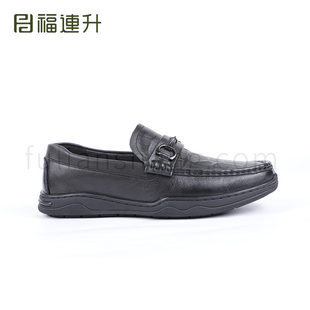 福连升2026春秋新款时尚休闲皮鞋真皮男鞋豆豆鞋软底厚底增高舒适