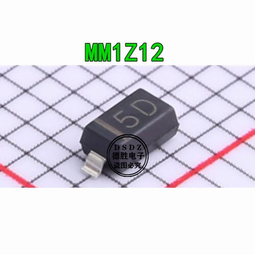 稳压二极管 MM1Z12 丝印5D 12V 0.5W SOD-123 全新现货 100个