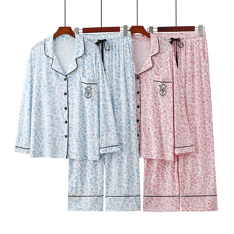 睡衣女款高级感轻奢风2025新款春秋季春装长袖豹纹可外穿家居服