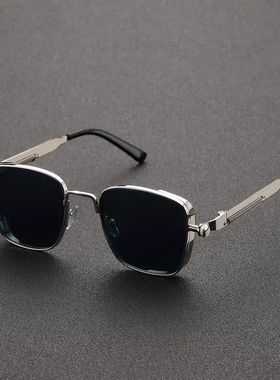 2025新款复古方框蒸汽朋克男太阳眼镜时尚个性金属防紫外线太阳镜