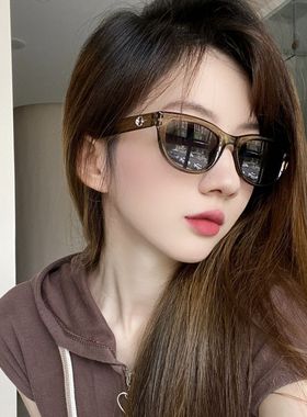 欧美复古辣妹造型太阳眼镜女2025新款墨绿色气质款墨镜高级感个性