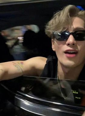 王嘉尔同款眼镜黑色男士墨镜圆脸高级感ins防晒太阳眼镜痞帅小框