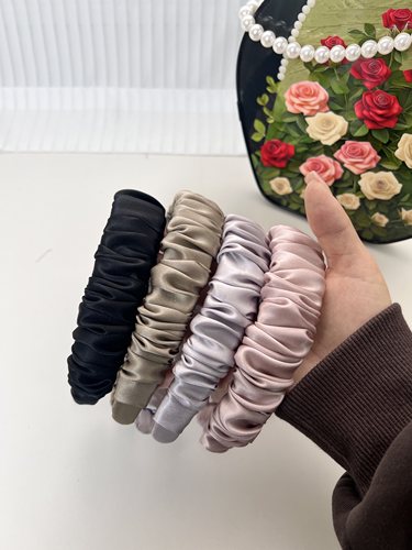 真丝发箍 100桑蚕丝宽发箍 约3cm宽