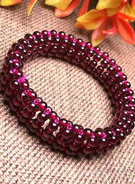 天然石榴石手编链原创民族风女款