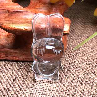 特价天然白水晶兔子吊坠卡通小动物机器猫小猪项坠饰品礼物DLC000