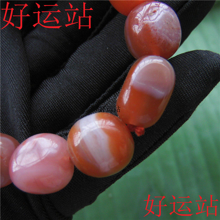 남성과 여성을 위한 양산 남부 붉은 마노 스타일 팔찌 맞춤형 팔찌 복고풍 얼음 부동 손 보석 보석과 옥 펜던트 행운을 빌어요