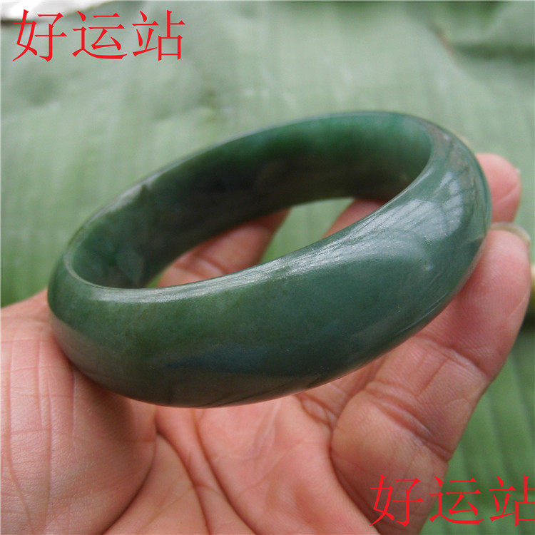 2019缅甸翡翠女生玉镯子玉石油青手镯时尚定制款手饰非贵妃礼物54