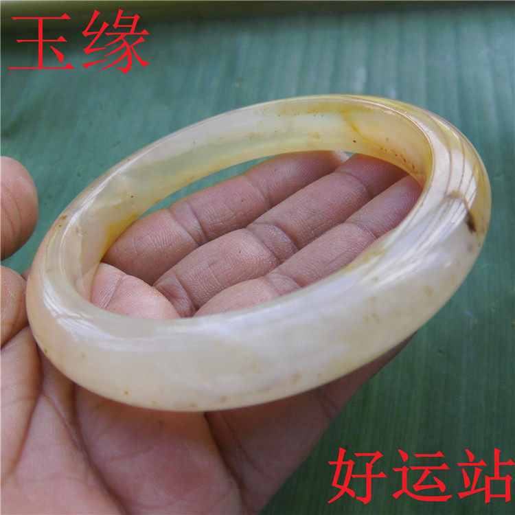 促销龙陵黄龙玉女生贵妃玉镯子黄蜡石手镯时尚手饰宝石玉环收藏品