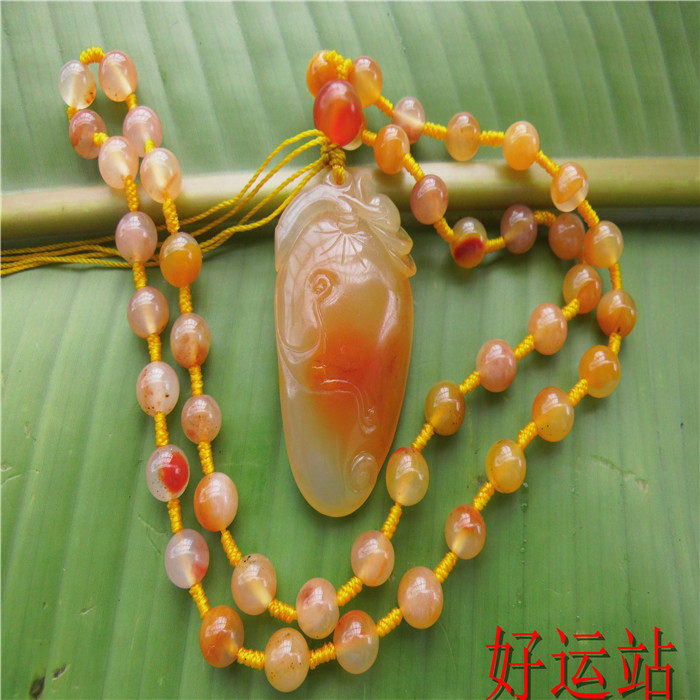 促销黄龙玉福瓜吊坠玉石项链黄蜡石挂件珠宝首饰手工玉饰品吉祥物